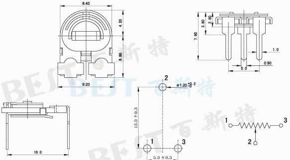 碳膜可調(diào)電阻RM085C-V1